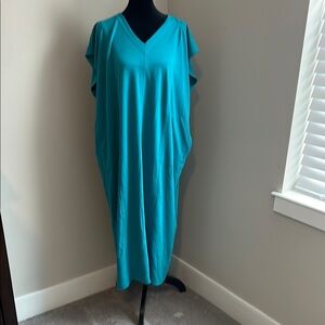 Vibrant Blue V-Neck Dress